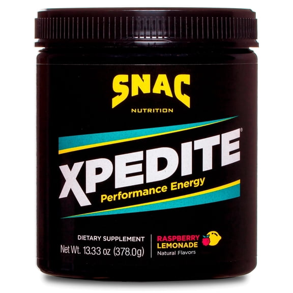 SNAC XPEDITE - Pre Workout Powder for Women & Men Drink Supplement, Promotes Energy and Focus, Nitric Oxide Booster & Thermogenic, L-Carnitine, Beta Alanine, Raspberry Lemonade Powder (30 Servings)