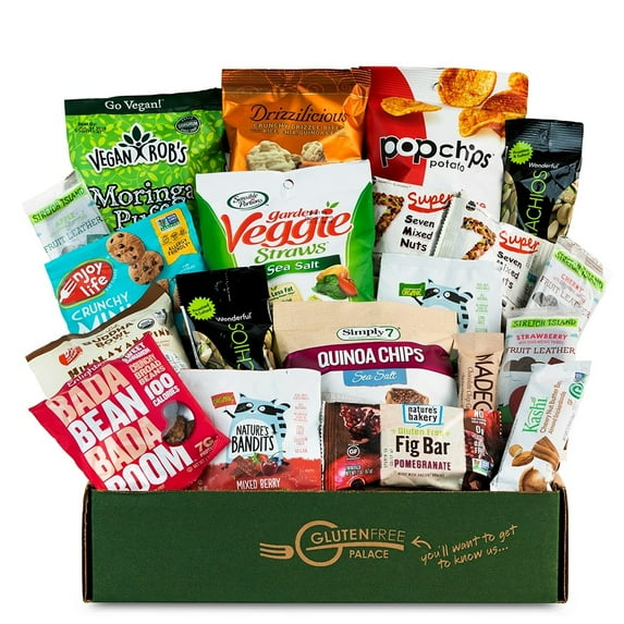 SNACK ATTACK VEGAN Care Package - Healthy Snack Box featuring VEGAN, GLUTEN FREE, DAIRY FREE, KOSHER & NON GMO SNACKS for College Students, Employees, Clients, Military and Holiday Gifts - 20 Count