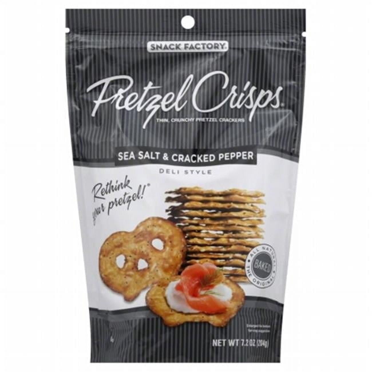 SNACK FACTORY PRETZEL CRISP SSALT&CRKD-7.2 OZ -Pack of 12