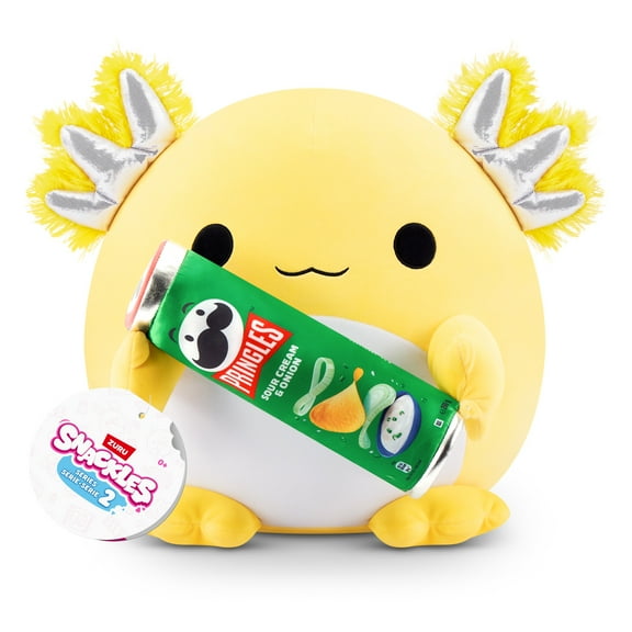 SNACKLES 8 inch Snackle (Pringles) Leon the Axolotl, Ultra Soft Collectible Plush Toy by ZURU
