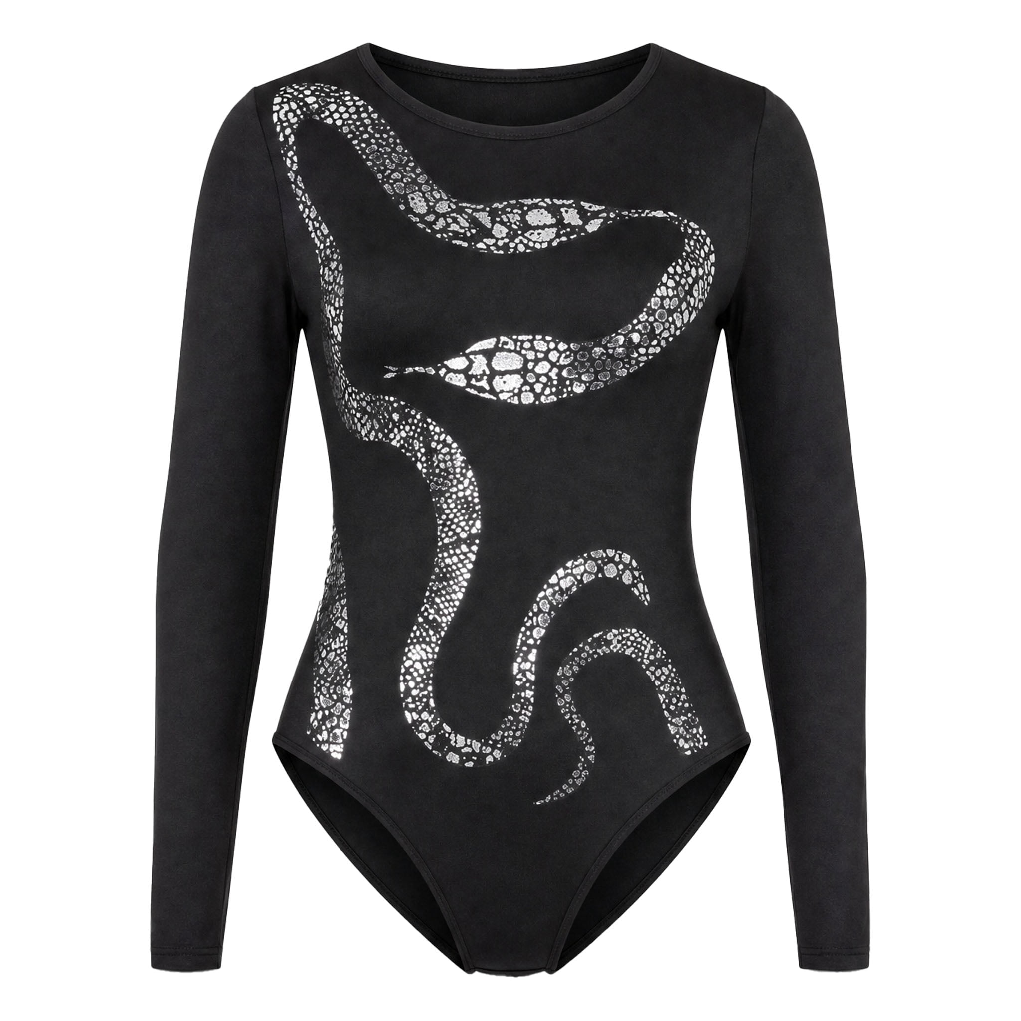Snake Bodysuit Costume Accessory for Adults, Black and Silver, S/M, Halloween by Way To Celebrate