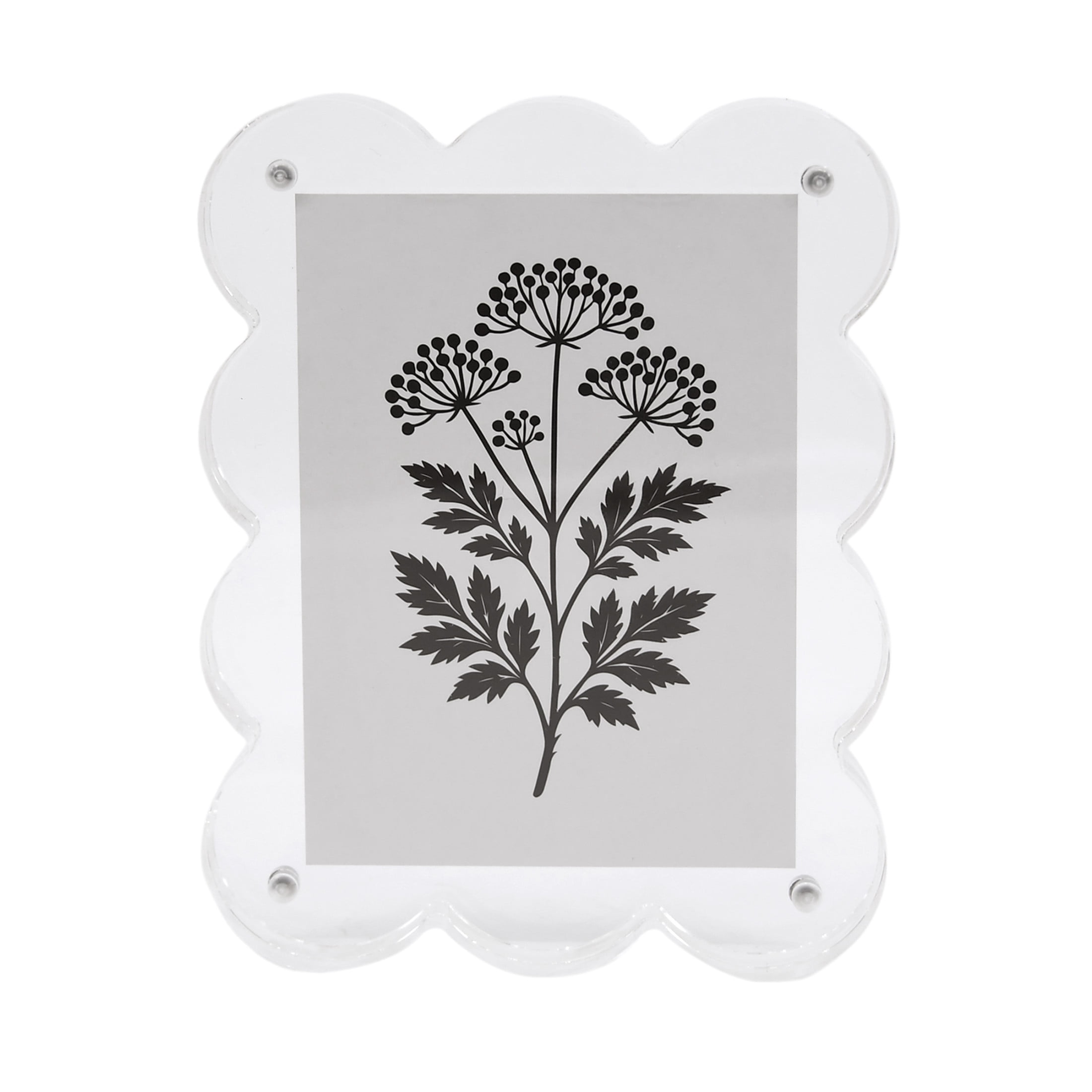 Snap Acrylic Scallop Block Frame for 2.5x3.5 Inch Photos, Clear Display