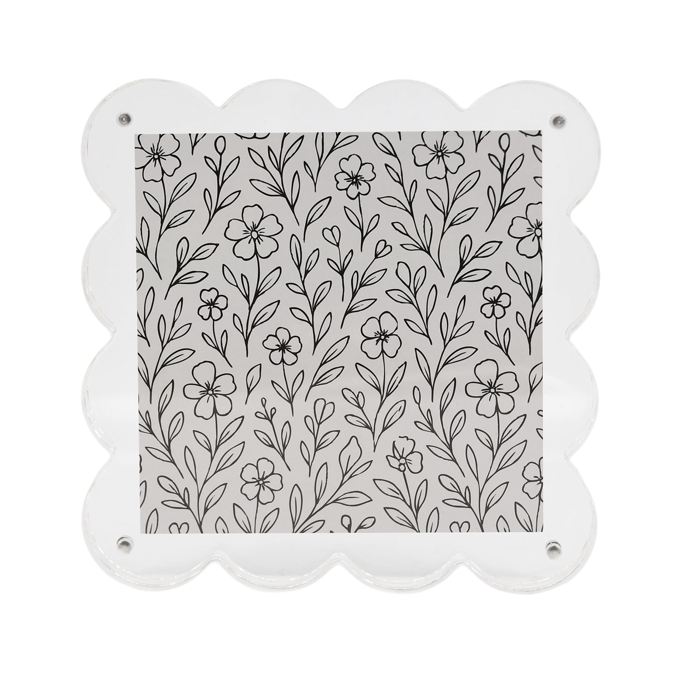 Snap Acrylic Scallop Block Frame for 4x4 Photos, Modern Décor