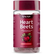 Snap Supplements Heart Beets Gummies with Beet Root and Pomegranate, Cherry, 60 Count, Adult Dietary Supplement, Convenient Chewable Gummy Formula, Designed for heart and circulation wellness