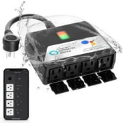 SNAP INVENT Smart Plug Waterproof Outdoor Electrical Outlets with Alexa, Google Assistant- 4 Sockets