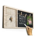 thumbnail image 1 of SNAP INVENT Wooden Key Hooks Photo Hanger and Chalkboard | Wall Mounted Organizer | Wood Note Board, 1 of 8