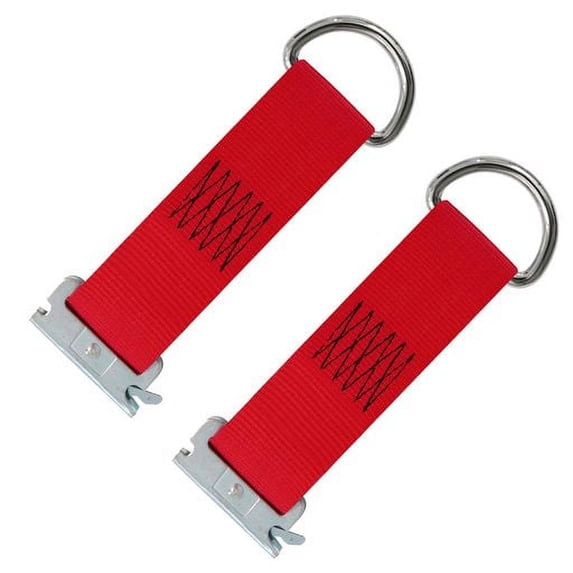 SNAP-LOC 2 x 9 Inch E-Track D-Ring Tie-Down Strap 4,400 lb 2-Pack
