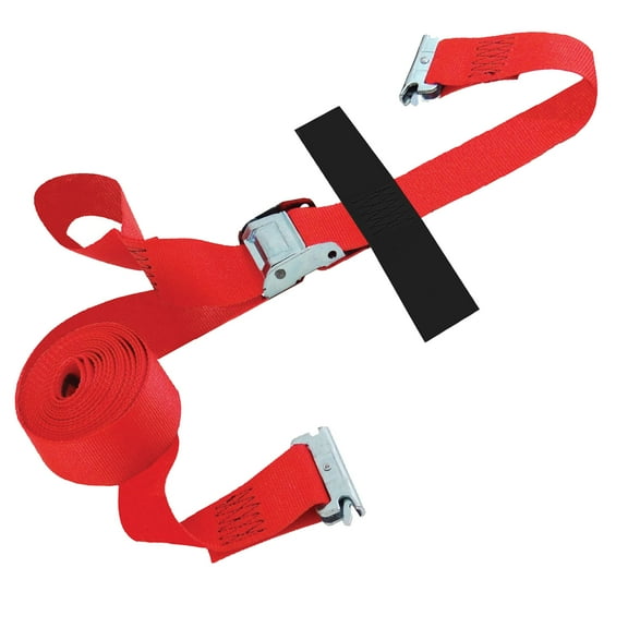 SNAP-LOC E Track Cam Straps with Hook & Loop Storage Fastener, Heavy Duty Polyester Construction, 2" x 16 ft, 3000 lb Break, 18 inch Lead End, E-Track Straps Accessories, Red CA1