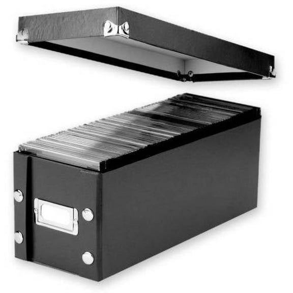 SNAP N STORE Snap-N-Store CD Storage Boxes, Set of 2 Boxes, Black