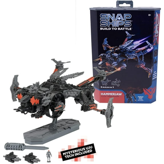 SNAP SHIPS - KOMPLEX Hammerjaw K.L.A.W. Gunship - Building Toy Sets - 3 Builds - Ages 8+