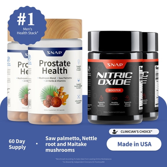 SNAP Supplements Prostate Health   Nitric Oxide Combo - 2 pack