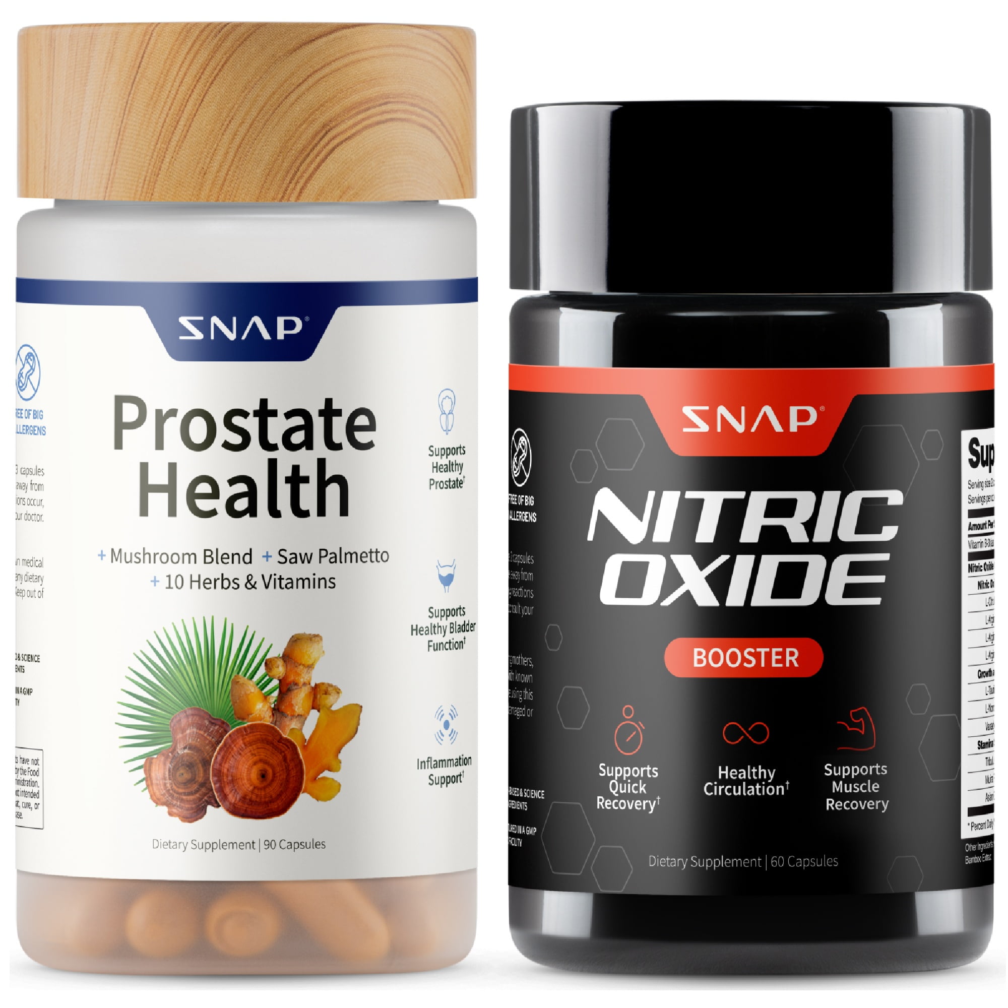 SNAP Supplements Prostate Health + Nitric Oxide Combo