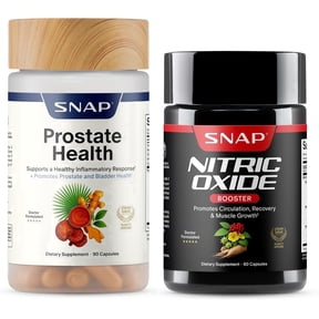 Snap Prostate Health & Nitric Oxide Combo for Men, Urinary & Circulation Support, Saw Palmetto, Zinc & Botanicals (30-Day Supply)