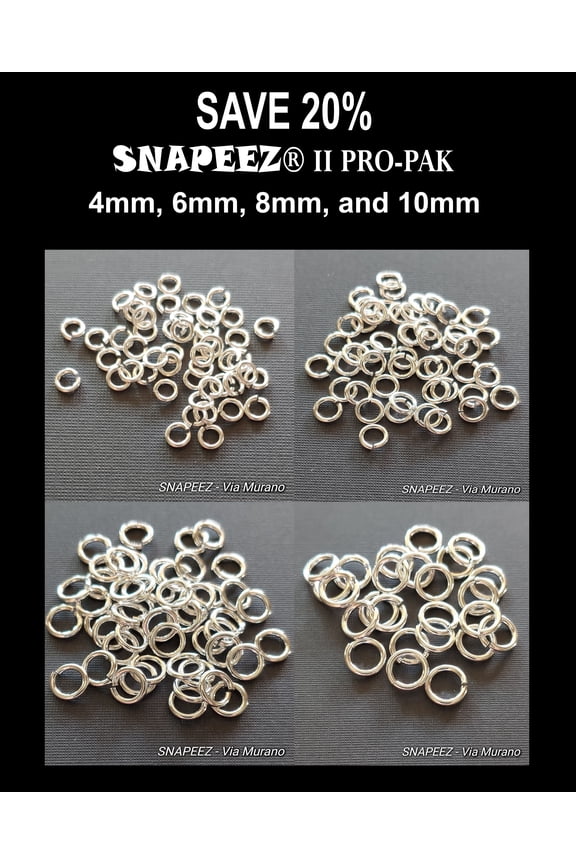 SNAPEEZ II ULTRAPLATE Jump Rings PRO-PAK. 24kt Shiny Gold Plate. See Snapeez color and size chart for finish. Made in USA.