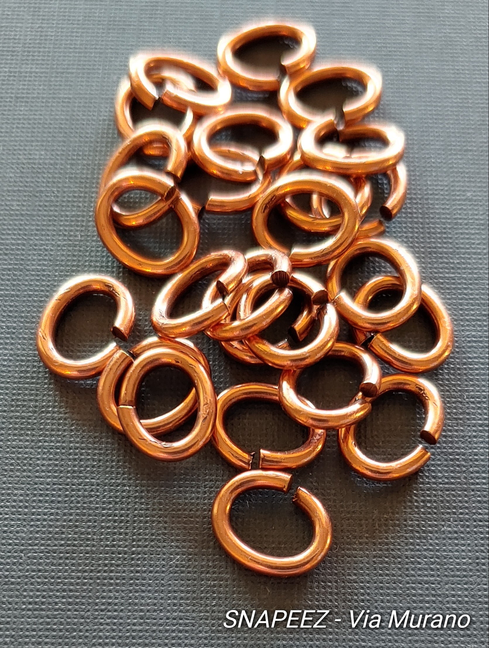 SNAPEEZ II ULTRAPLATE - The Oval Jump Ring Hard Open Jump 10x8mm Bella Flamed Copper UltraPlate Jump Ring Heavy Gauge Jump Ring (Pk 25). Made in USA.