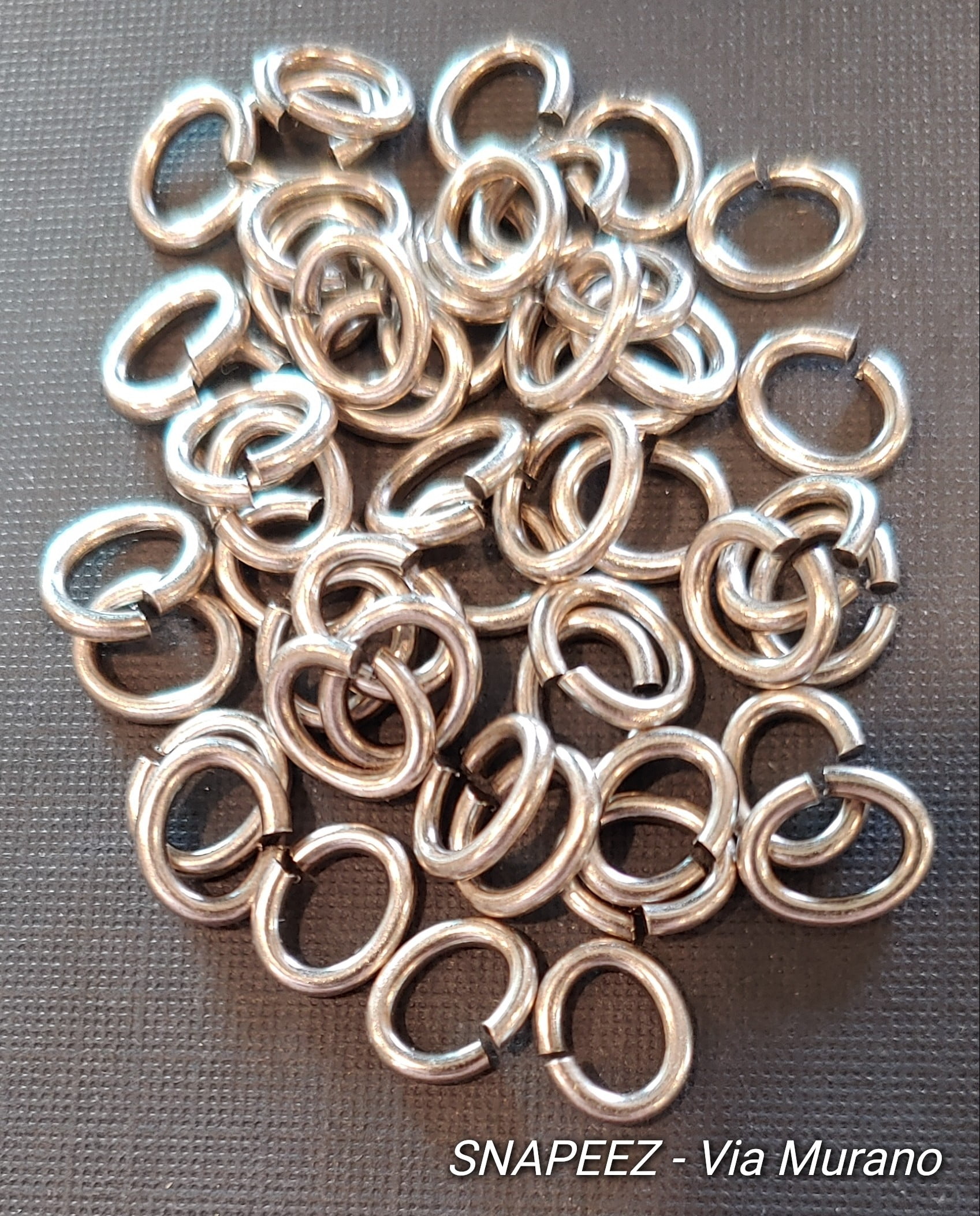 SNAPEEZ II ULTRAPLATE - The Oval Jump Ring Hard Open Jump 8x6mm 99.9% Antique Silver UltraPlate Jump Ring Heavy Gauge Jump Ring (Pk 50). Made in USA.