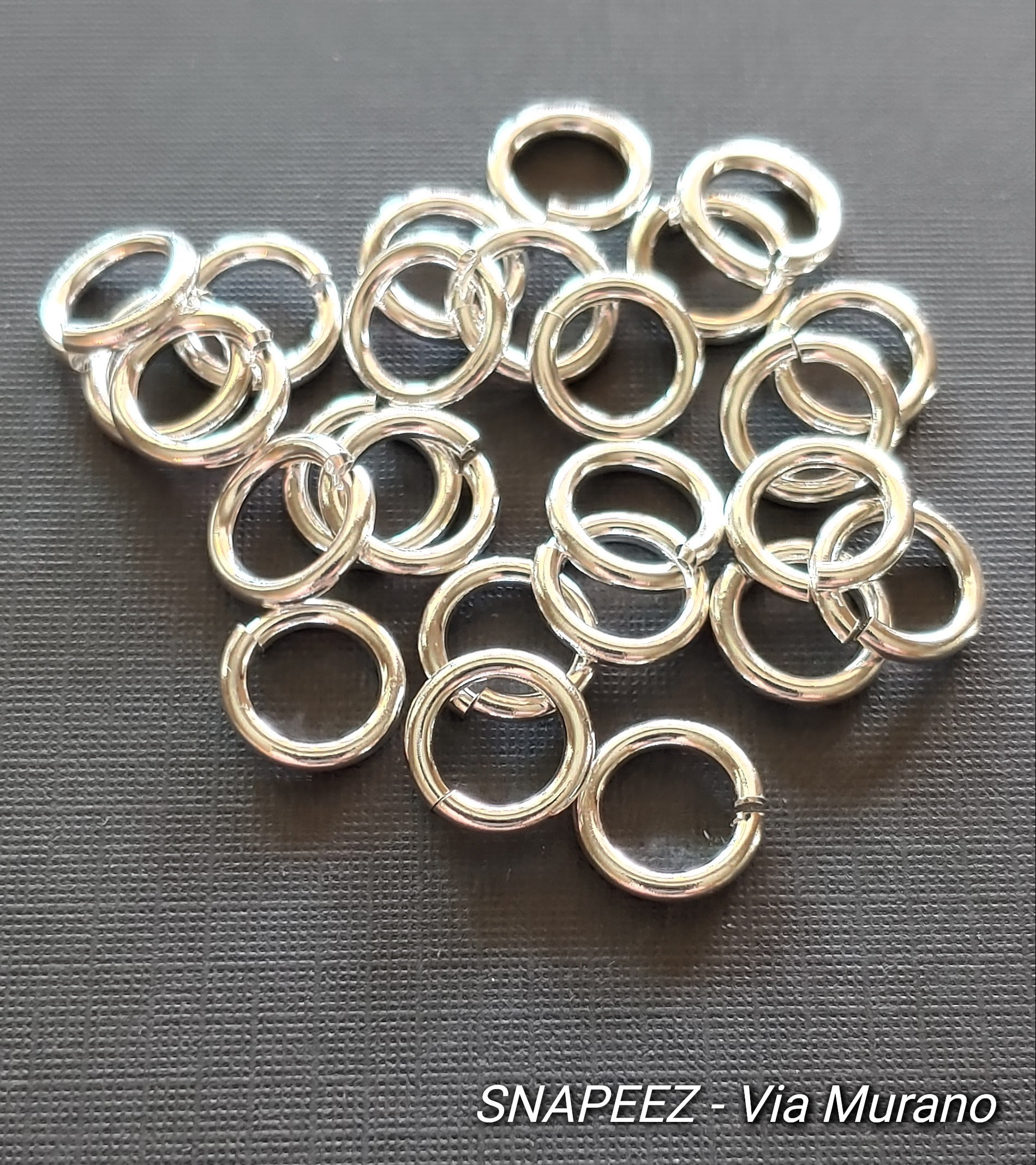 SNAPEEZ® "The Snapping Jump Ring" 99.9% Shiny Silver Ring Hard Open Locking Jump Ring 10mm Heavy Gauge. Made in USA.