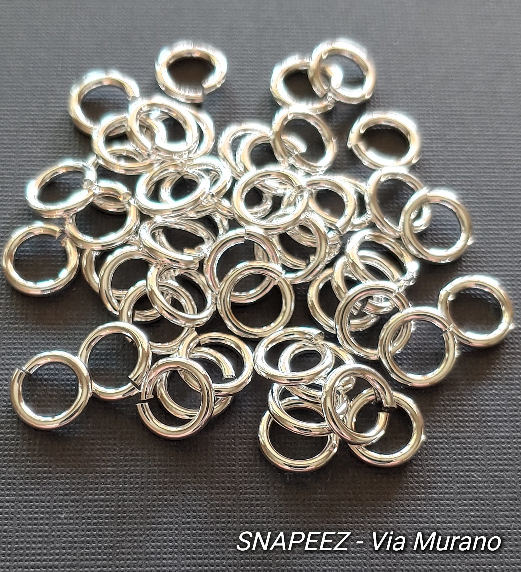 SNAPEEZ® "The Snapping Jump Ring" 99.9% Shiny Silver Ring Hard Open Locking Jump Ring 8mm Heavy Gauge. Made in USA.