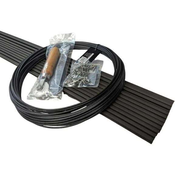 SNAPP PVC Track Screen Porch Kit, Bronze 94 inch 5 Pack Tracks, 50 feet Round Spline, 50 Screws and Roller