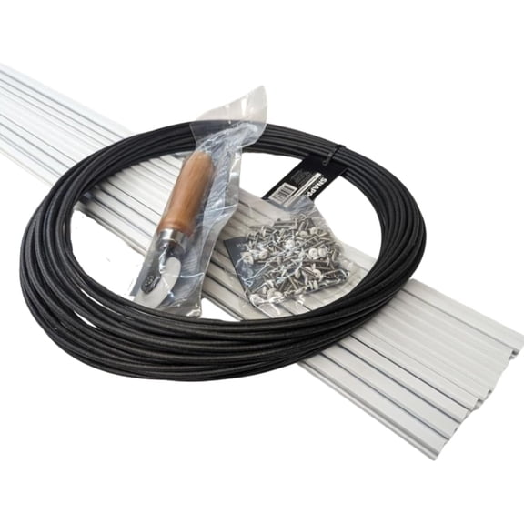 SNAPP PVC Track Screen Porch Kit, White 94 inch 20 Pack Tracks, 200 feet Round Spline, 200 Screws and Roller