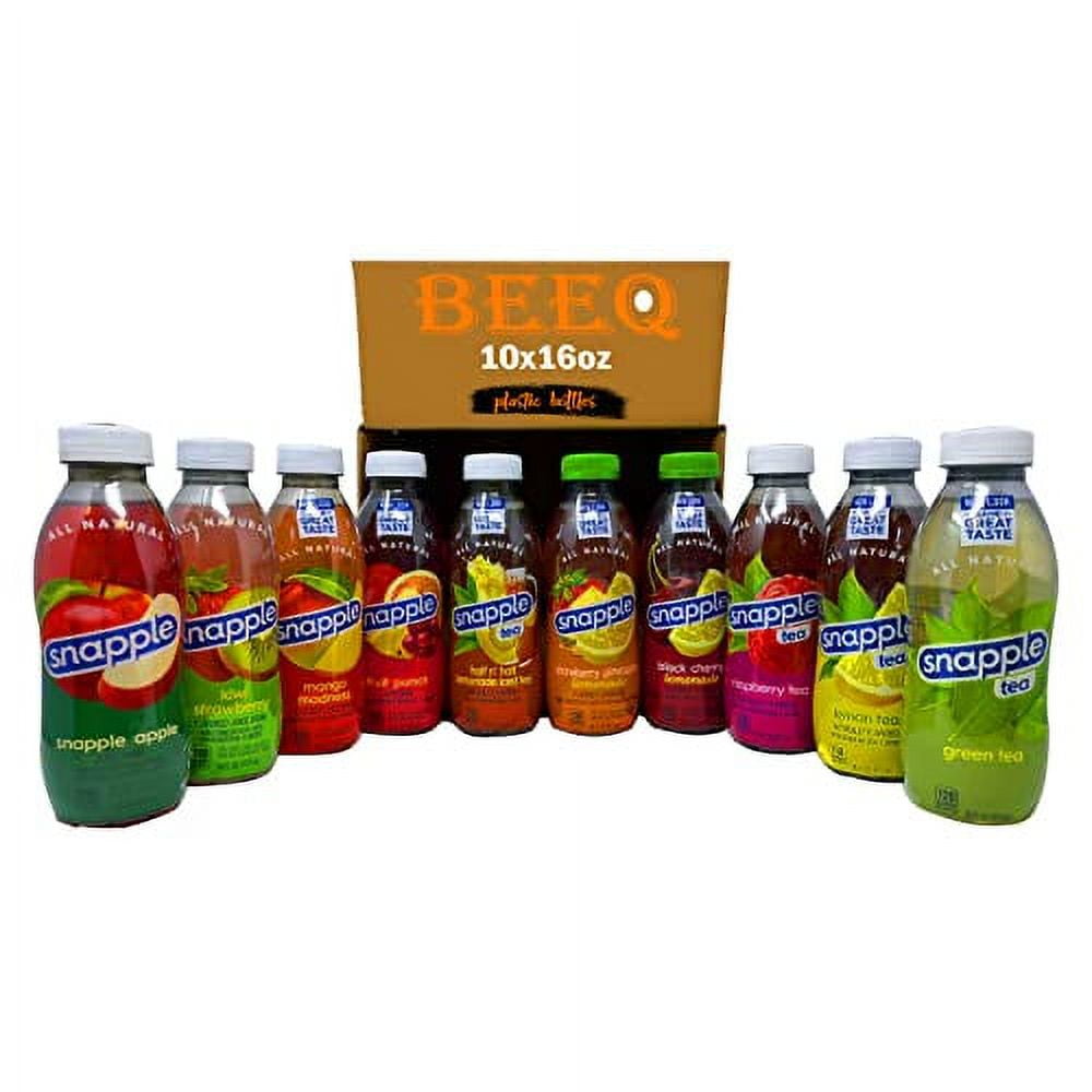 snapple variety pack , 10 different flavors ,all original flavors ,16 oz plastic bottles, 10