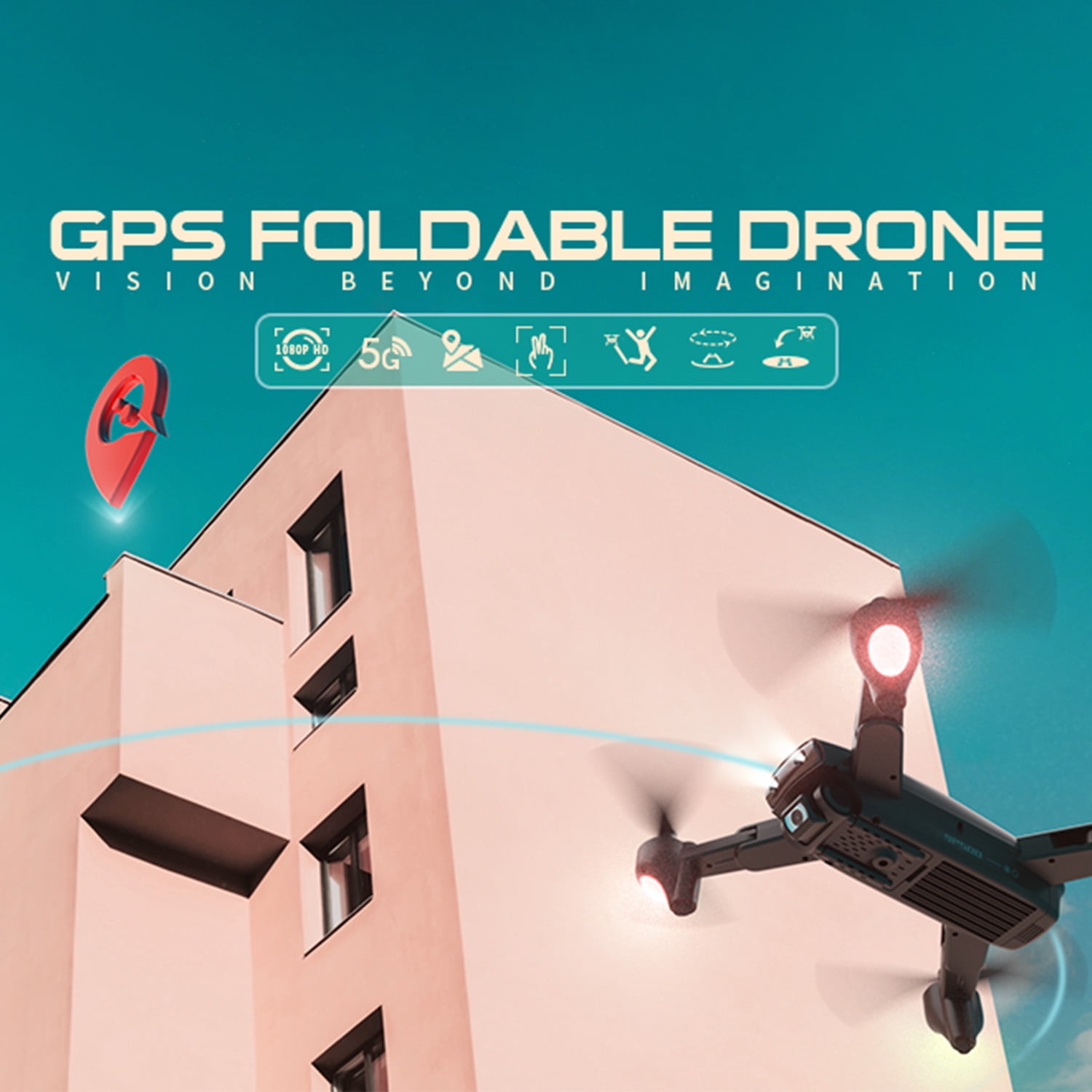 SNAPTAIN Foldable GPS FPV Drone with 1080P HD Camera Live Video