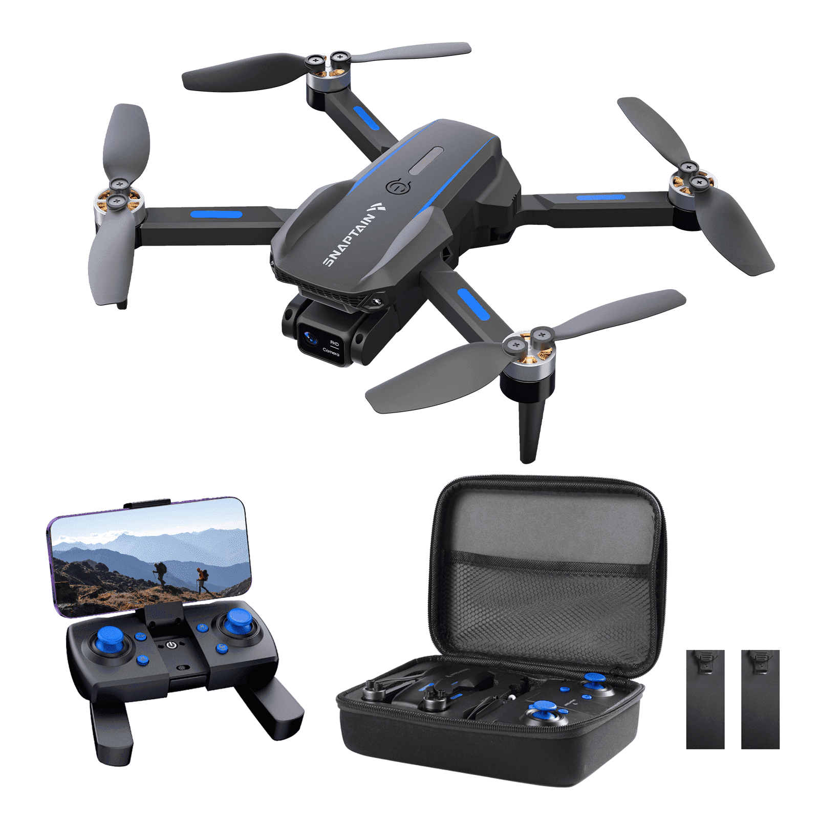 SNAPTAIN S5C-720P WiFi FPV Drone with 720P HD Camera, Voice/Gesture Control, RC Quadcopter for Beginners Black