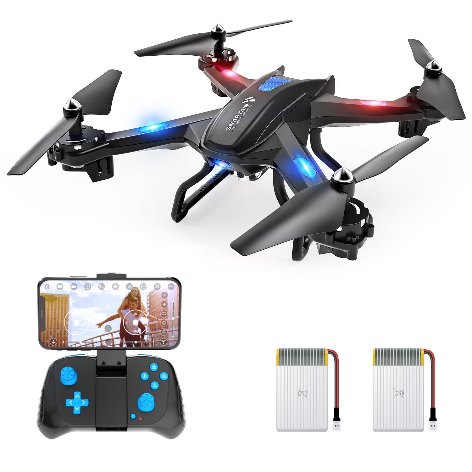 SNAPTAIN S5C WiFi FPV Drone with 1080P FHD Camera, Voice Control, Gesture Control RC Quadcopter for Beginners with Altitude Hold, Gravity Sensor, RTF One Key Take Off/Landing, Compatible w/VR Headset - image 1 of 9