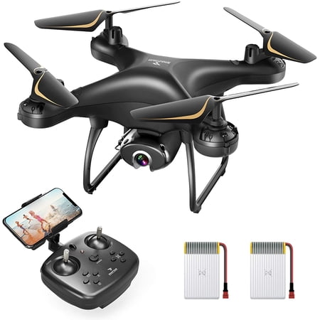 SNAPTAIN SP650 Pro 2.7K Drone with Camera for Adults 2.7K HD Live Video Camera Drone for Beginners Voice Control, Gesture Control, Circle Fly, High-Speed Rotation, Altitude Hold, Headless Mode Black
