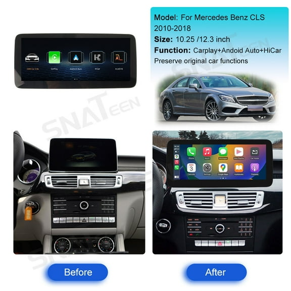 SNATEEN 10.25/12.3 inch Linux Carplay Screen/Radio/Multimedia Player for Mercedes-Benz CLS 2010-2018 Universal Car Navigation/GPS Upgrade Headunit Display 1080P Touch Screen Replace System