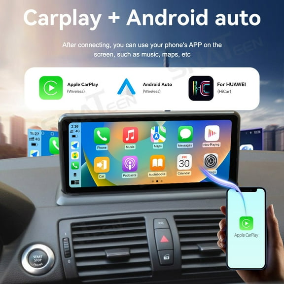 SNATEEN 10.25" Android 13 Car Stereo for BMW 1 Series E87 2006-2012 Radio Wireless CarPlay & Android Auto | GPS Navigation | HD Multimedia Player