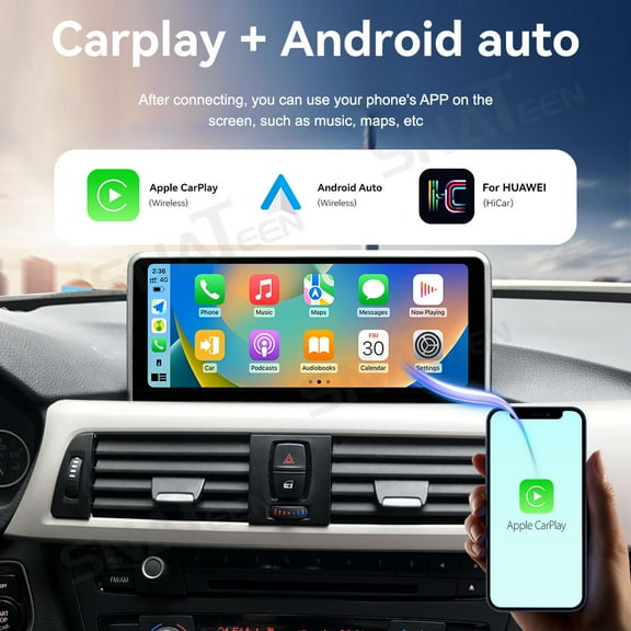 SNATEEN 10.25" Android 13 Car Stereo for BMW 3 Series 2013-2017 Radio Wireless CarPlay & Android Auto | GPS Navigation | HD Multimedia Player
