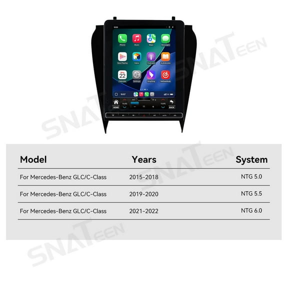 SNATEEN 12.1 inch Carplay Screen/Radio/Multimedia Player for Mercedes-Benz GLC/C-Class 2015-2022 Models Universal Car Navigation/GPS Upgrade Headunit Android Display 1080P Touch Screen Replace System