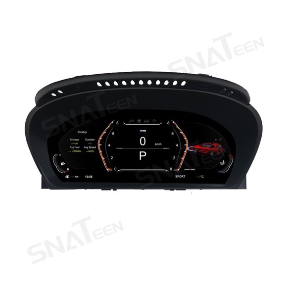 SNATEEN Car Digital Cluster LCD Screen Instrument Panel for BMW 5 Series E60/E61 Models Virtual Cockpit Speedometer Dashboard Upgrade Universal Fit Linux Car Accessories