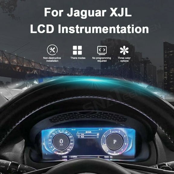 SNATEEN Car Digital Cluster LCD Screen Instrument Panel for Land Rover Jaguar XJL Models Virtual Cockpit Speedometer Dashboard Upgrade Universal Fit Linux Car Accessories