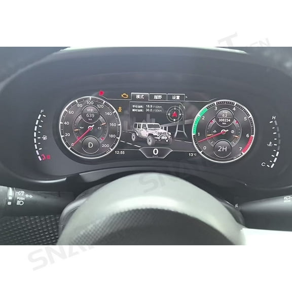 SNATEEN Car Digital Cluster LCD Screen Instrument Panel for Jeep Wrangler 2007 2008 2009 2010 Models Virtual Cockpit Speedometer Dashboard Upgrade Universal Fit Linux Car Accessories