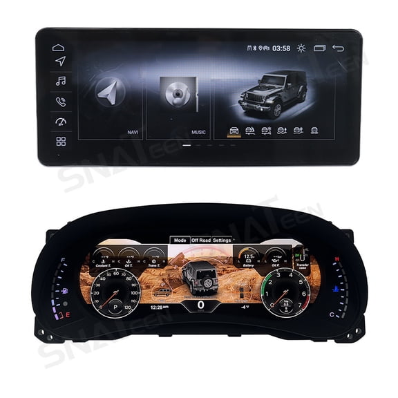 SNATEEN 12.3 inch Carplay Screen/Radio/Multimedia Player for Jeep Wrangler 2011-2018 Car Navigation/GPS Upgrade Headunit Android Display 1080P Touch Screen with Digital Dash Panel
