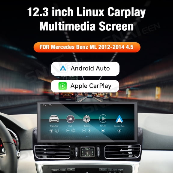 SNATEEN 12.3 inch Carplay Screen/Radio/Multimedia Player for Mercedes-Benz GLE 2015-2019 Universal Car Navigation/GPS Upgrade Headunit Linux Display Touch Screen Replace System