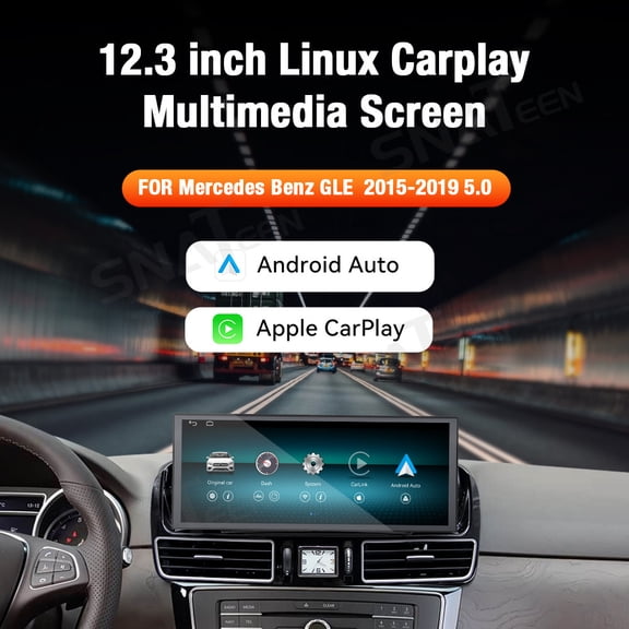 SNATEEN 12.3 inch Carplay Screen/Radio/Multimedia Player for Mercedes-Benz GLE 2015-2019 Universal Car Navigation/GPS Upgrade Headunit Linux Display Touch Screen Replace System