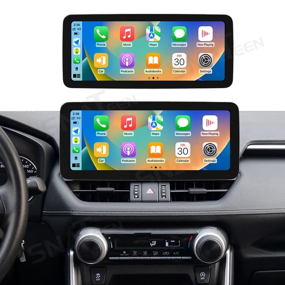 SNATEEN 12.3 inch Carplay Screen/Radio/Multimedia Player for Toyota RAV4/Wildlander 2020-2024 Universal Car Navigation/GPS Upgrade Headunit Android Display 1080P Touch Screen Replace System