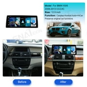 SNATEEN 12.9 inch Linux Carplay Screen/Radio/Multimedia Player for BMW X5/X6 2008-2013 CCC/CIC Universal Car Navigation/GPS Upgrade Headunit Display 1080P Touch Screen Replace System