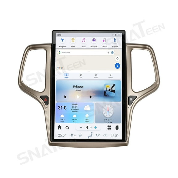 SNATEEN 14.4 inch Android 13 Multimedia Player Screen for Jeep Grand Cherokee 2014-2024 Car Radio Stereo GPS Navigation DSP Head Unit Video Carplay Receiver