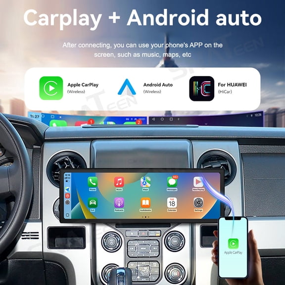 SNATEEN 14.9 inch Carplay Screen/Radio/Multimedia Player for Ford F150 Raptor 2009-2014 Universal Car Navigation/GPS Upgrade Headunit Android Display 1080P Touch Screen Replace System