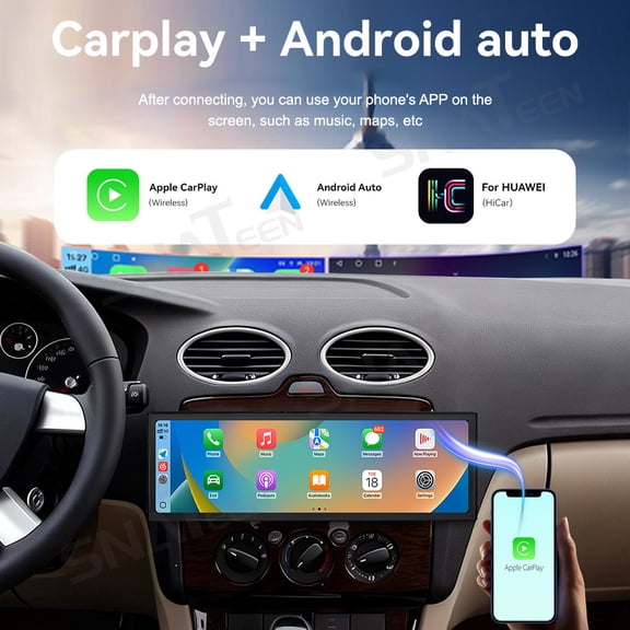SNATEEN 14.9 inch Carplay Screen/Radio/Multimedia Player for Ford Focus 2005 2006 2007 Universal Car Navigation/GPS Upgrade Headunit Android Display 1080P Touch Screen Replace System