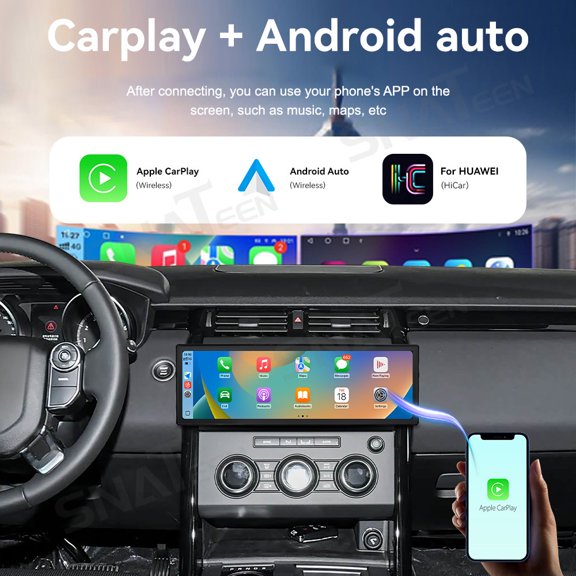 SNATEEN 14.9 inch Carplay Screen/Radio/Multimedia Player for Land Rover Discovery 5 2017-2019 Universal Car Navigation/GPS Upgrade Headunit Android Display 1080P Touch Screen Replace System