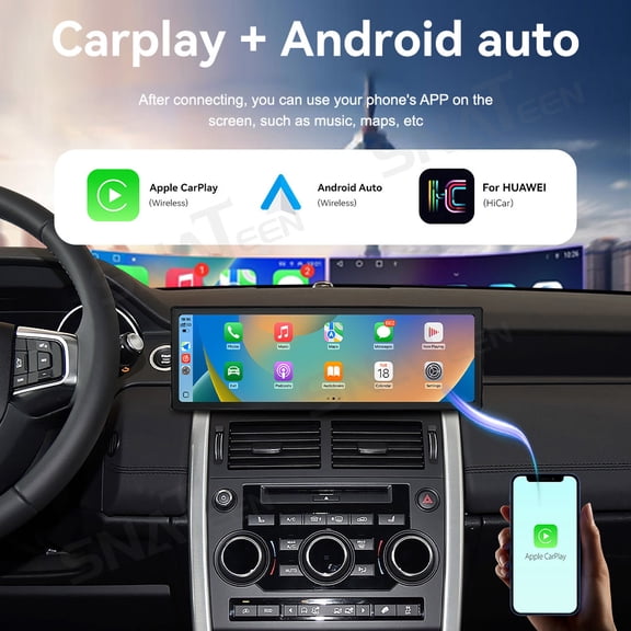SNATEEN 14.9 inch Carplay Screen/Radio/Multimedia Player for Land Rover Discovery Sport 2015-2019 Universal Car Navigation/GPS Upgrade Headunit Android Display Touch Screen Replace System