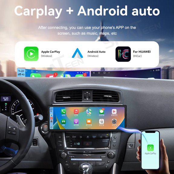 SNATEEN 14.9 inch Carplay Screen/Radio/Multimedia Player for Lexus IS 250 2006-2010 Universal Car Navigation/GPS Upgrade Headunit Android Display 1080P Touch Screen Replace System