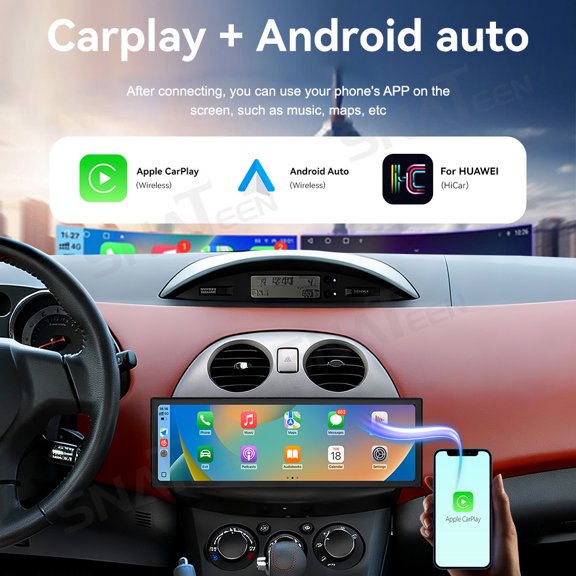 SNATEEN 14.9 inch Carplay Screen/Radio/Multimedia Player for Mitsubishi Eclipse 2005-2012 Universal Car Navigation/GPS Upgrade Headunit Android Display Touch Screen Replace System