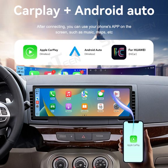 SNATEEN 14.9 inch Carplay Screen/Radio/Multimedia Player for Mitsubishi Lancer EX 2007-2012 Universal Car Navigation/GPS Upgrade Headunit Android Display Touch Screen Replace System