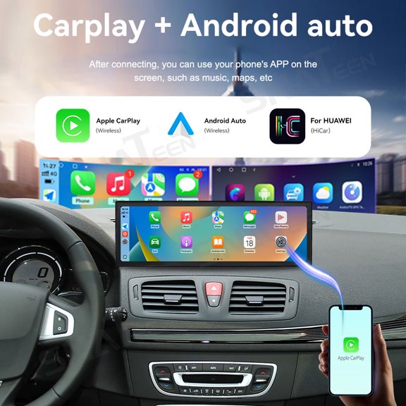 SNATEEN 14.9 inch Carplay Screen/Radio/Multimedia Player for Renault Megane 3 2009-2014 Universal Car Navigation/GPS Upgrade Headunit Android Display 1080P Touch Screen Replace System